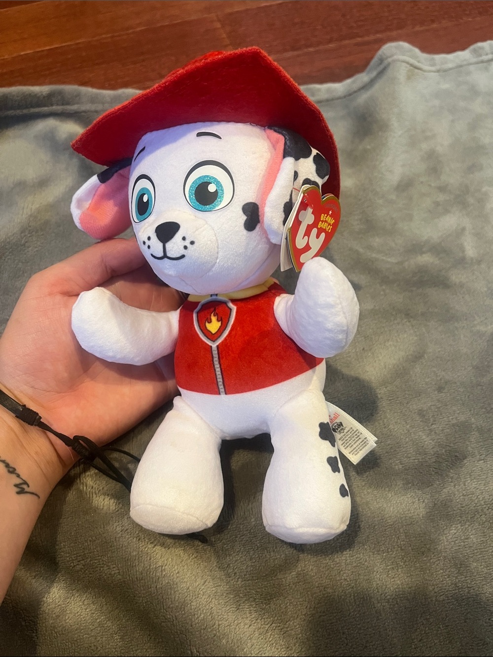 Ty Marshall Plush Puppy in Red Outfit – Soft Rescue Dog Toy